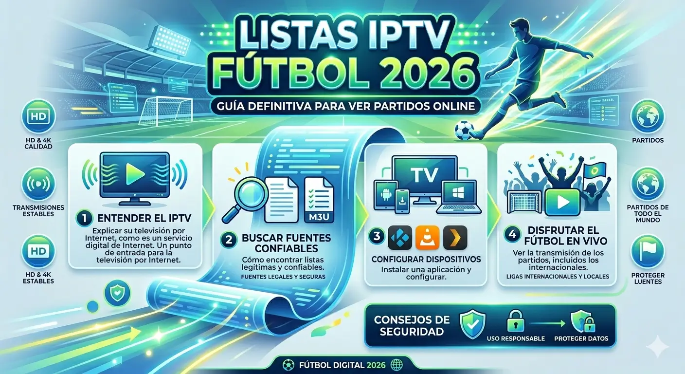 Listas IPTV Fútbol 2026: Guía Definitiva para Ver Partidos Online